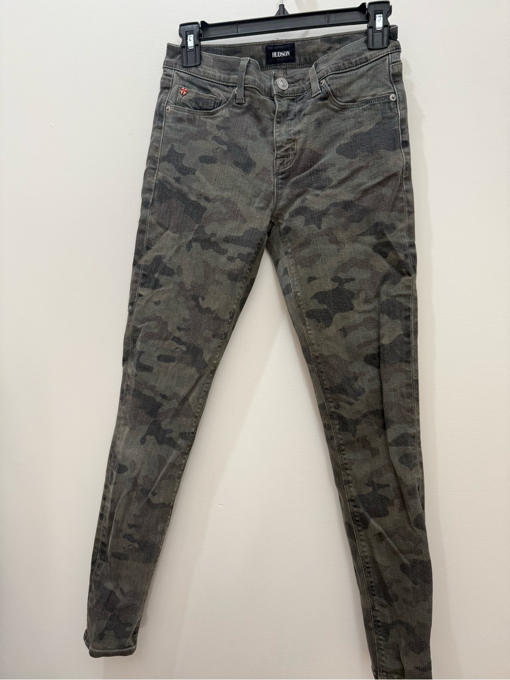 Hudson Jeans Women’s Skinny Camo Denim — Olive/Gray